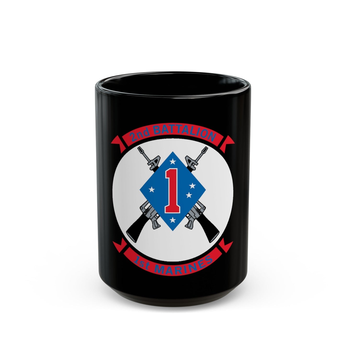 2nd Bn 1st Marines (USMC) Black Coffee Mug-15oz-The Sticker Space