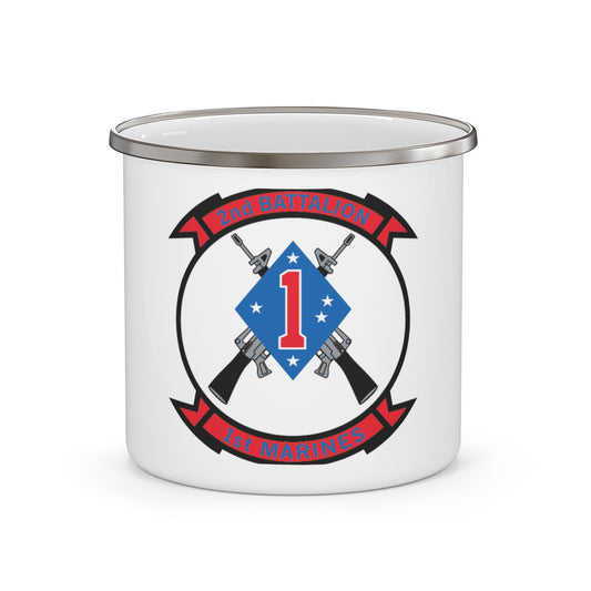 2nd Bn 1st Marines (USMC) Enamel Mug-12oz-The Sticker Space