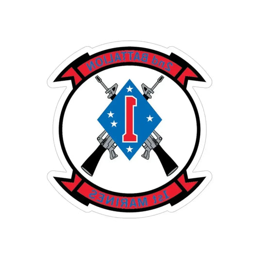 2nd Bn 1st Marines (USMC) REVERSE PRINT Transparent Die-Cut STICKER 6 Inch Die-Cut Transparent - The Sticker Space