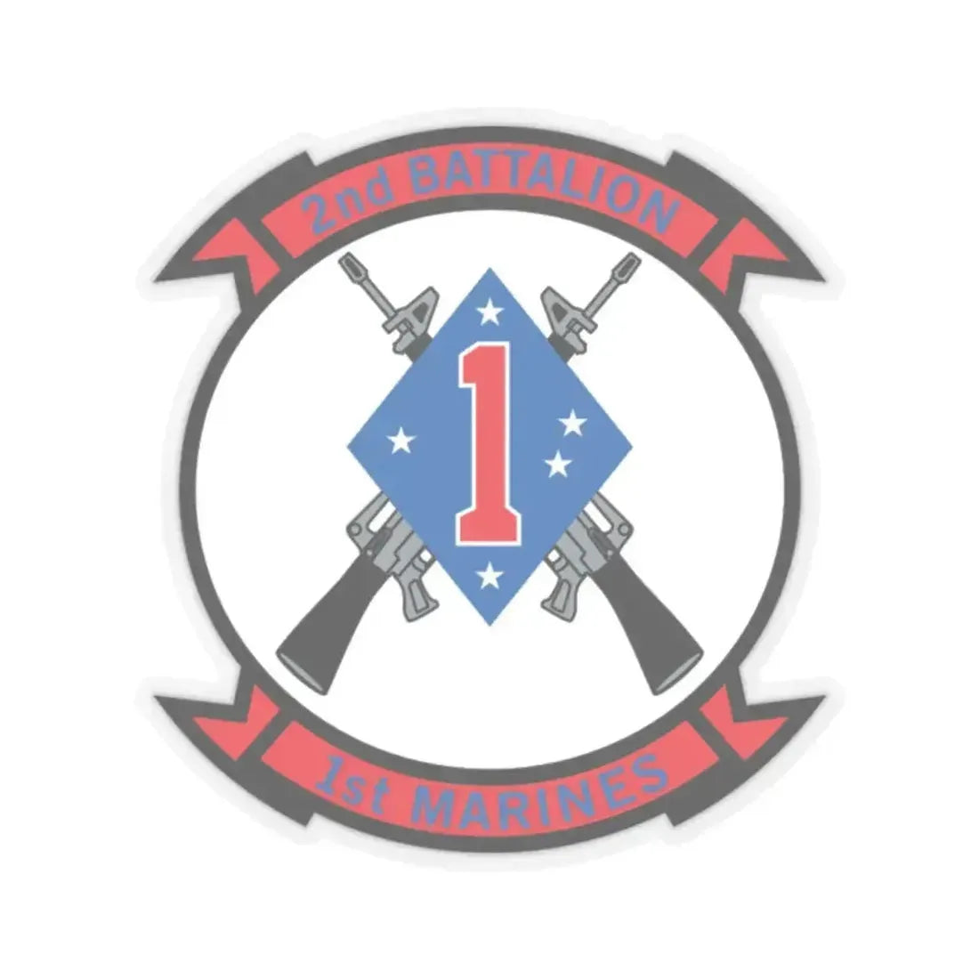 2nd Bn 1st Marines (USMC) STICKER Vinyl Kiss-Cut Decal 2 Inch Transparent - The Sticker Space