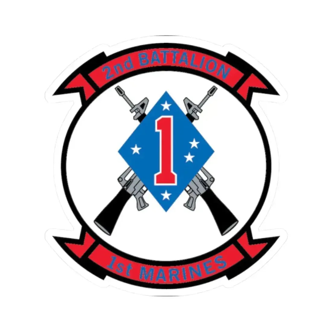 2nd Bn 1st Marines (USMC) STICKER Vinyl Kiss-Cut Decal 2 Inch White - The Sticker Space