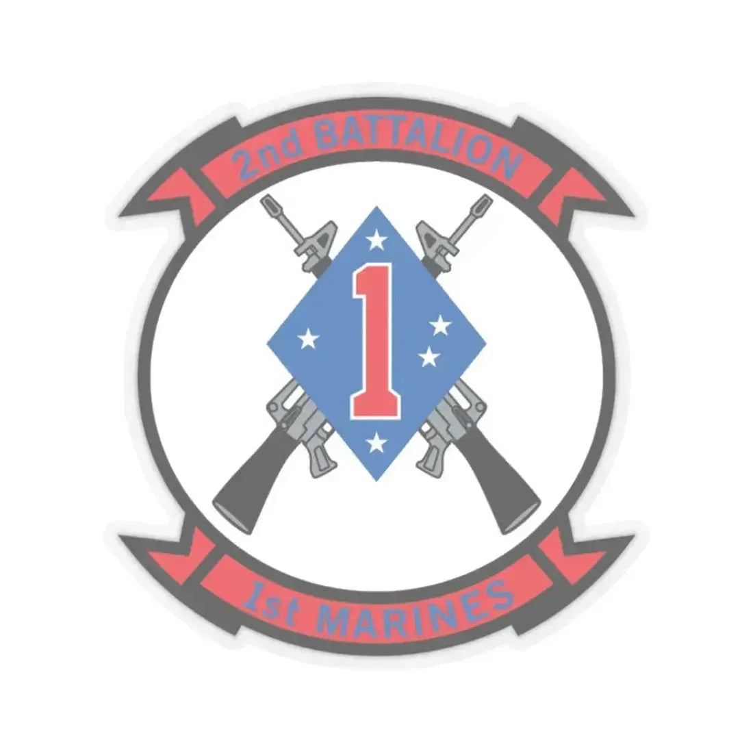 2nd Bn 1st Marines (USMC) STICKER Vinyl Kiss-Cut Decal 3 Inch Transparent - The Sticker Space