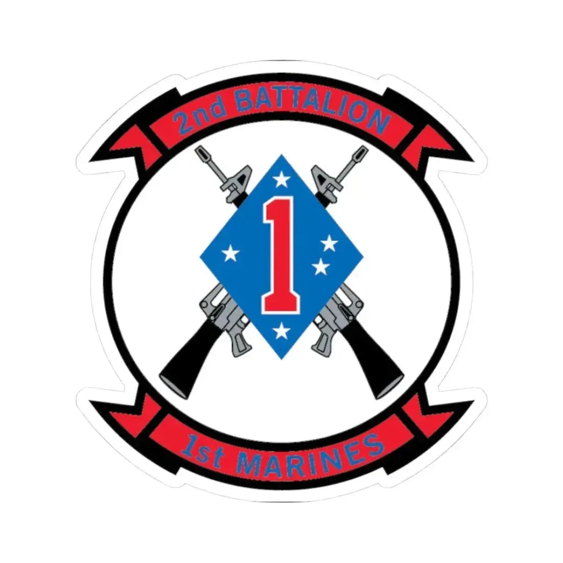 2nd Bn 1st Marines (USMC) STICKER Vinyl Kiss-Cut Decal 3 Inch White - The Sticker Space