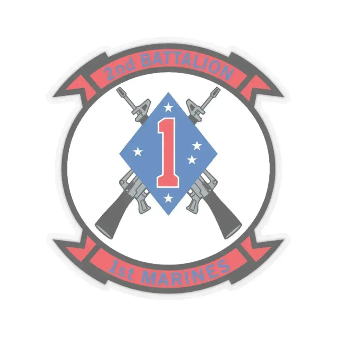 2nd Bn 1st Marines (USMC) STICKER Vinyl Kiss-Cut Decal 4 Inch Transparent - The Sticker Space