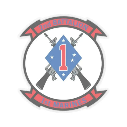 2nd Bn 1st Marines (USMC) STICKER Vinyl Kiss-Cut Decal 4 Inch Transparent - The Sticker Space