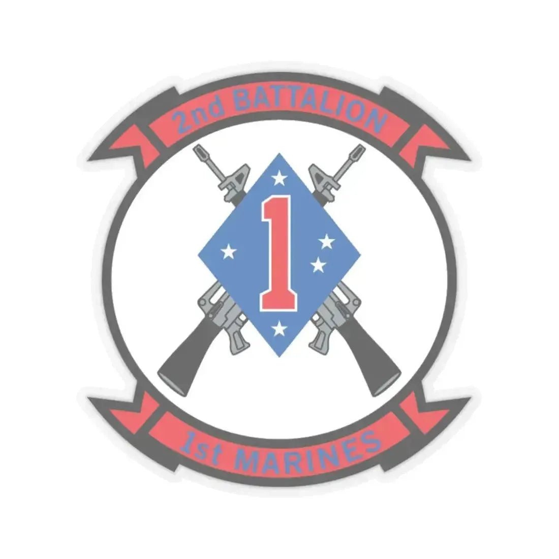 2nd Bn 1st Marines (USMC) STICKER Vinyl Kiss-Cut Decal 6 Inch Transparent - The Sticker Space