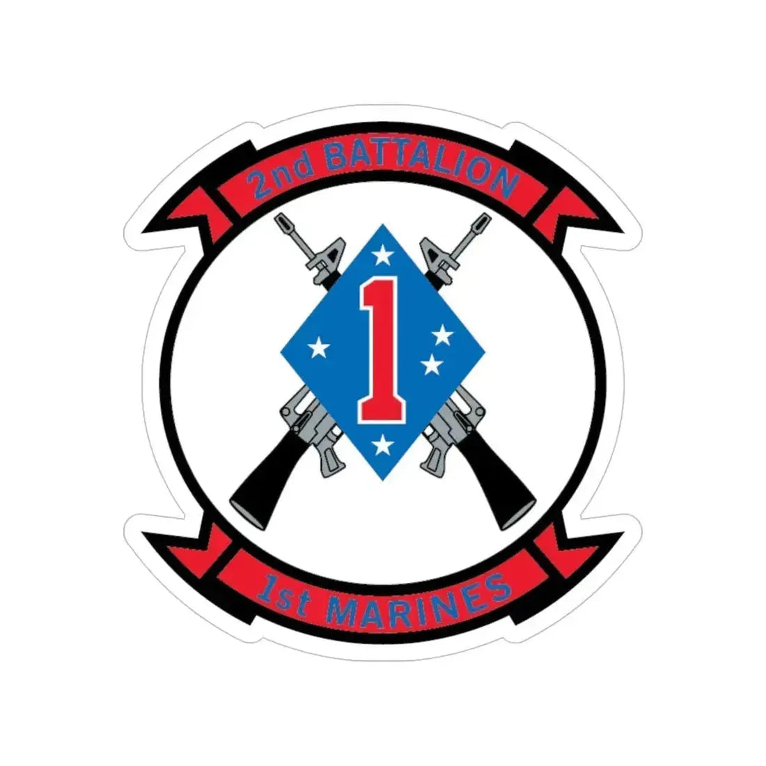 2nd Bn 1st Marines (USMC) Transparent STICKER Die-Cut Vinyl Decal 6 Inch - The Sticker Space