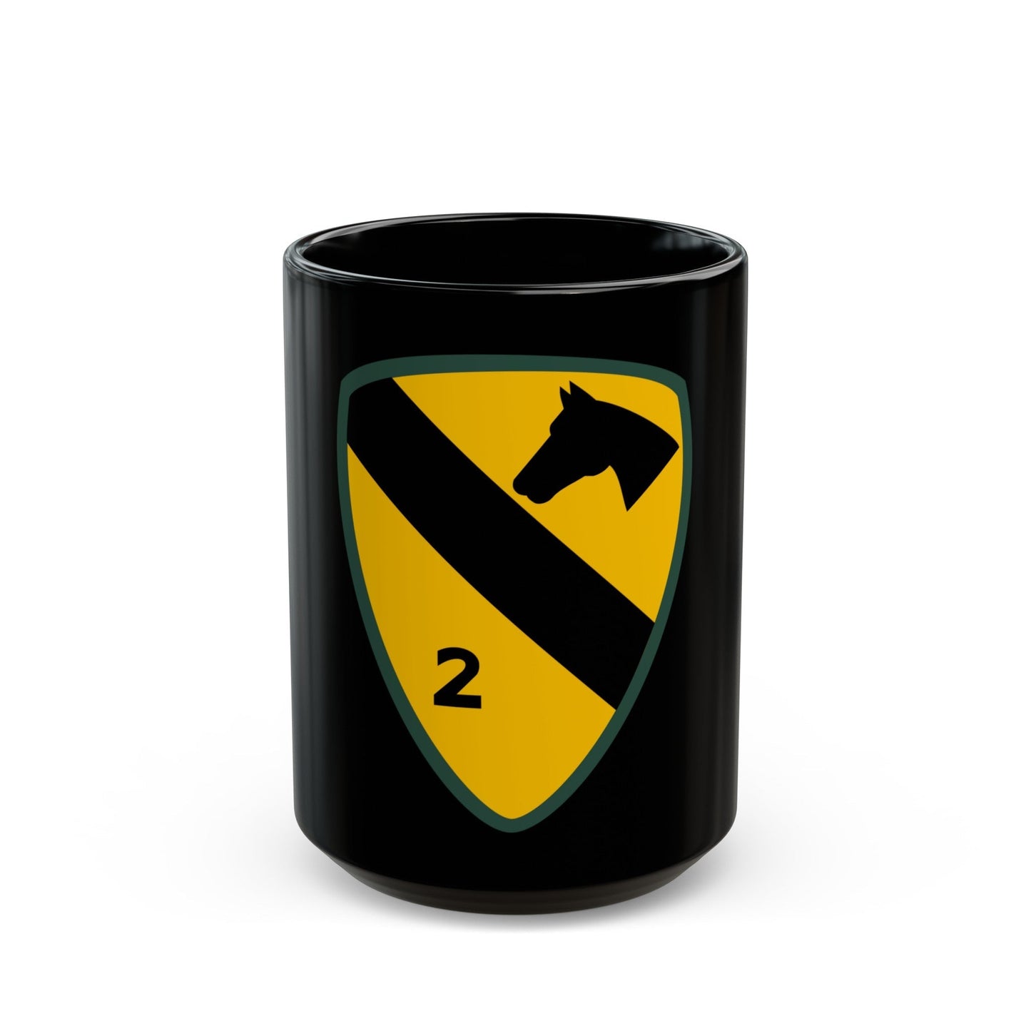 2nd Brigade 1st Cavalry Division (U.S. Army) Black Coffee Mug-15oz-The Sticker Space