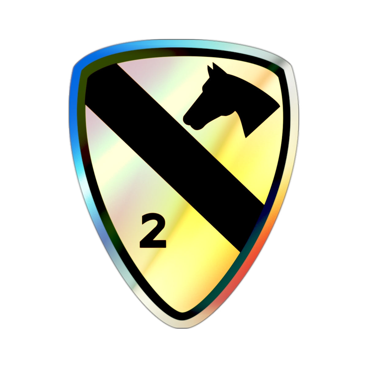 2nd Brigade 1st Cavalry Division (U.S. Army) Holographic STICKER Die-Cut Vinyl Decal-2 Inch-The Sticker Space