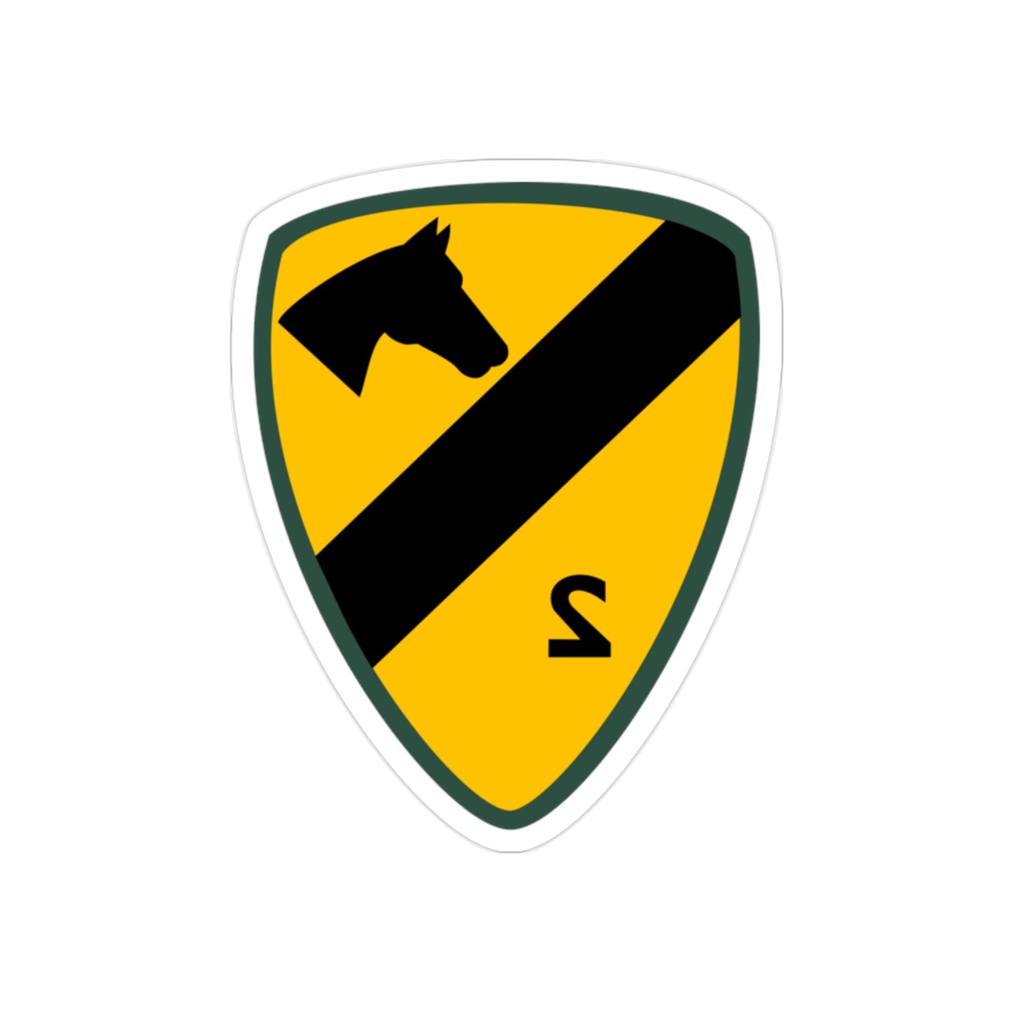 2nd Brigade 1st Cavalry Division (U.S. Army) REVERSE PRINT Transparent STICKER-2" × 2"-The Sticker Space