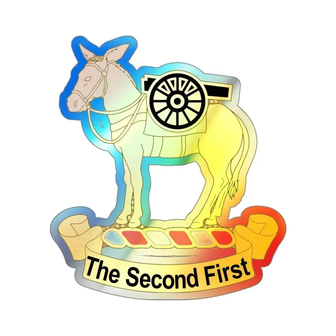 2nd Field Artillery Regiment (U.S. Army) Holographic STICKER Die-Cut Vinyl Decal 3 Inch Holographic - The Sticker Space