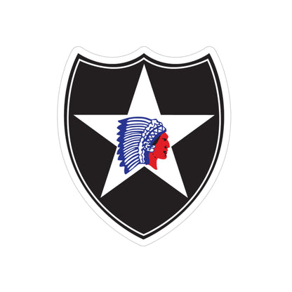 2nd Infantry Division (U.S. Army) REVERSE PRINT Transparent STICKER-4" × 4"-The Sticker Space