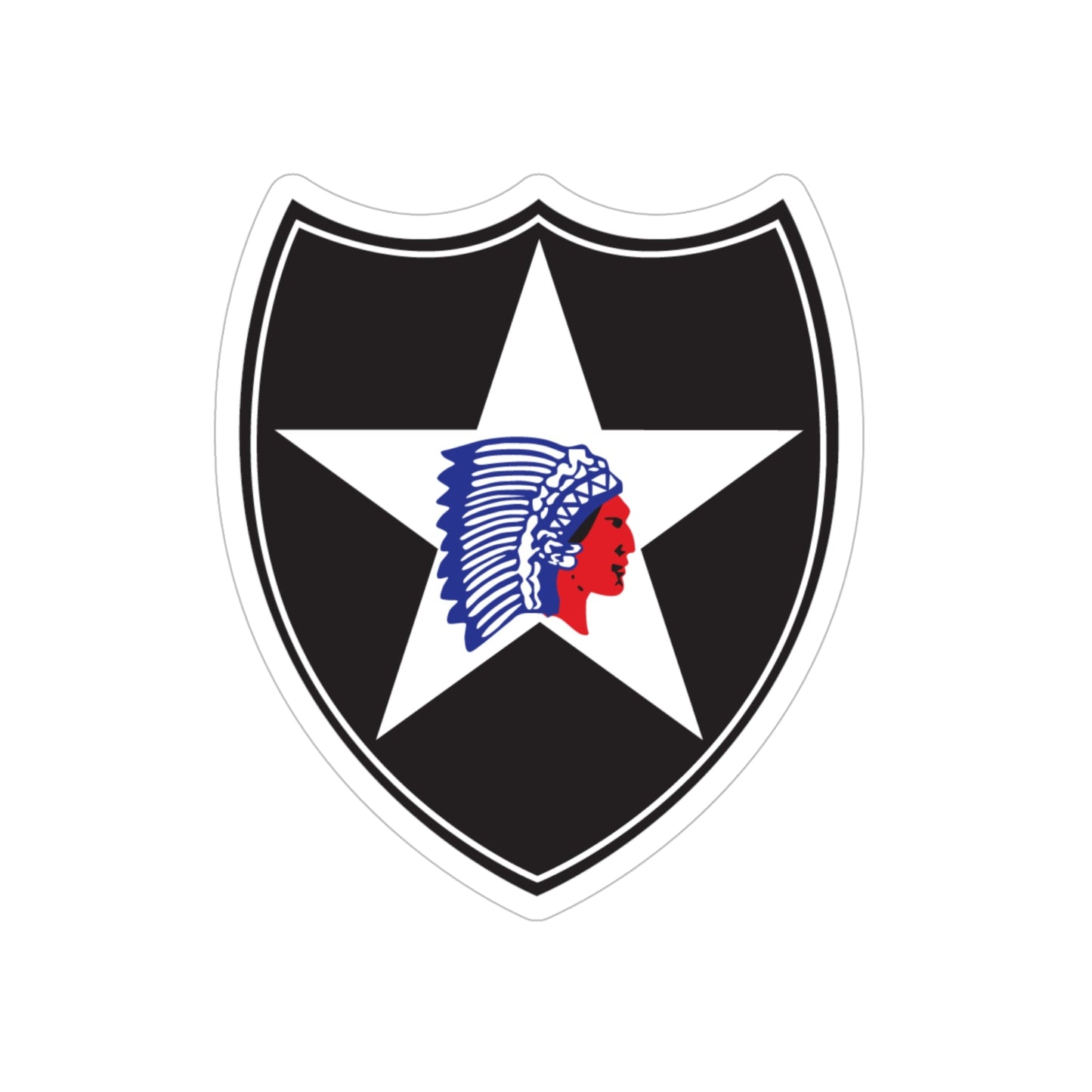 2nd Infantry Division (U.S. Army) REVERSE PRINT Transparent STICKER-5" × 5"-The Sticker Space