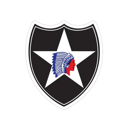 2nd Infantry Division (U.S. Army) REVERSE PRINT Transparent Die-Cut STICKER - The Sticker Space