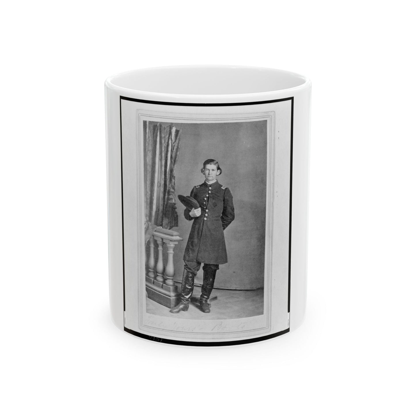 2nd Lieutenant Albert Sidney Smith, Union Officer, Full-Length Portrait, Standing, Facing Front (U.S. Civil War) White Coffee Mug