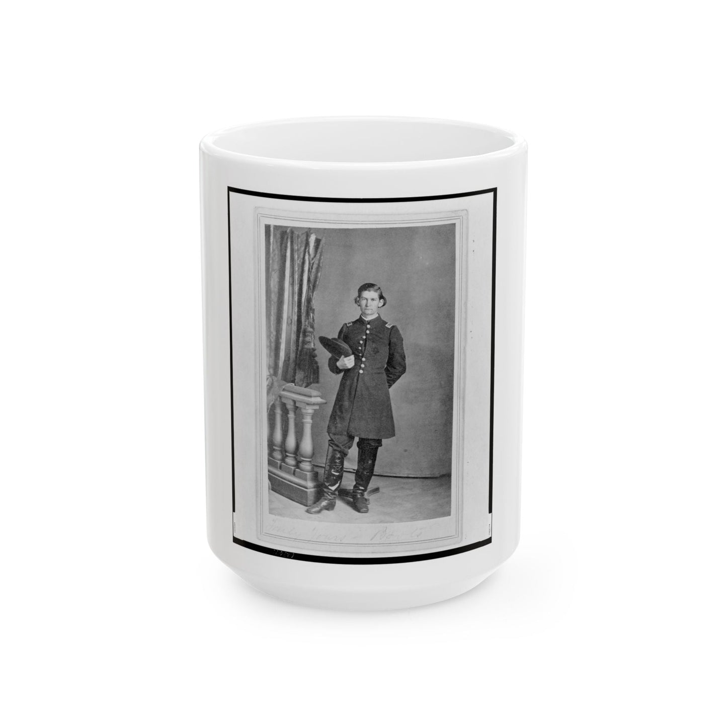 2nd Lieutenant Albert Sidney Smith, Union Officer, Full-Length Portrait, Standing, Facing Front (U.S. Civil War) White Coffee Mug