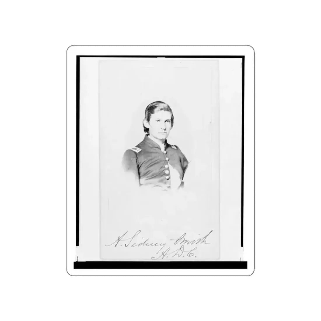 2nd Lieutenant Albert Sidney Smithschmidt, Union Officer, Head-And-Shoulders Portrait, Facing Front (U.S. Civil War) STICKER Vinyl Die-Cut Decal White Die-Cut 3 Inch - The Sticker Space