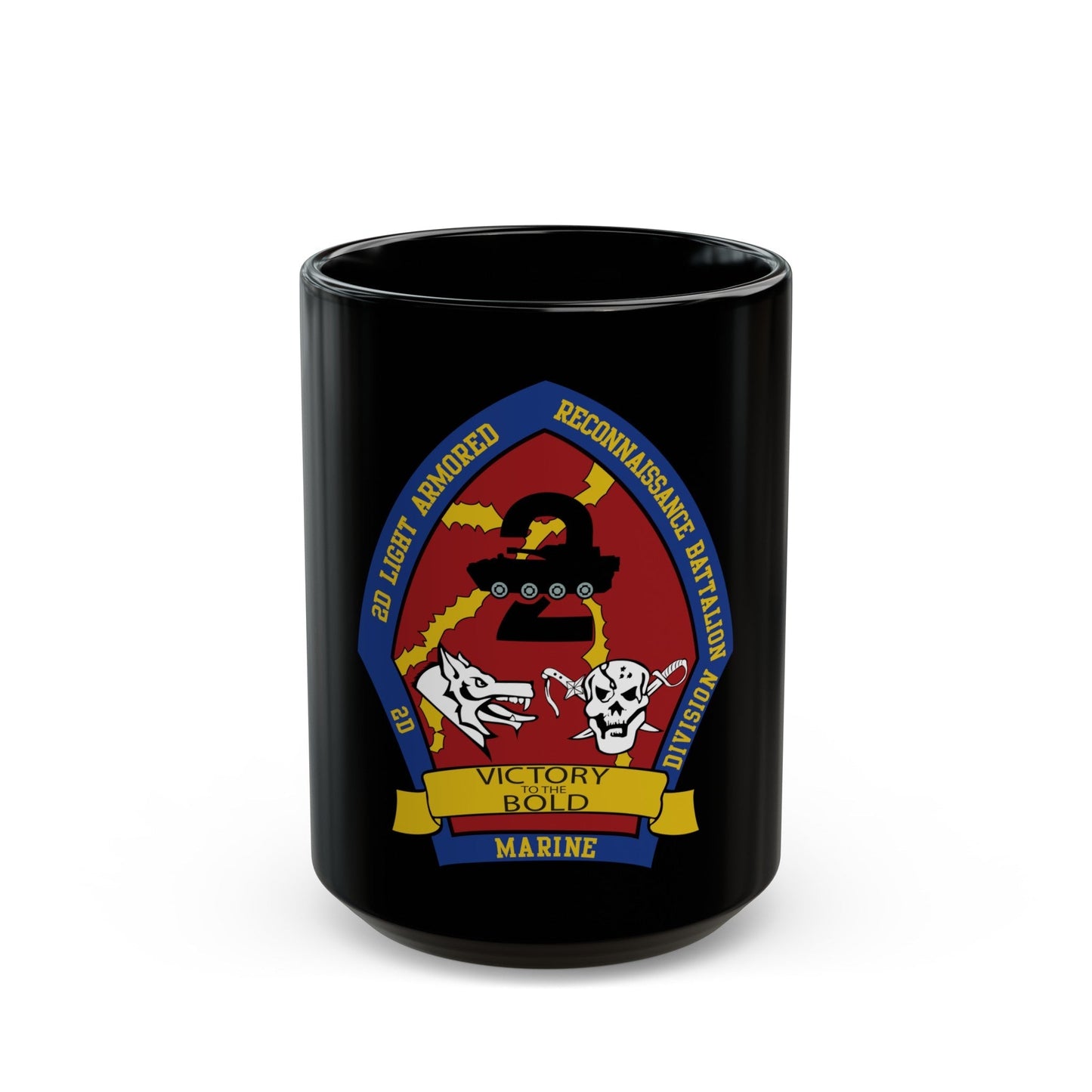 2nd Light Armored Recon Battalion 2nd Marines (USMC) Black Coffee Mug-15oz-The Sticker Space