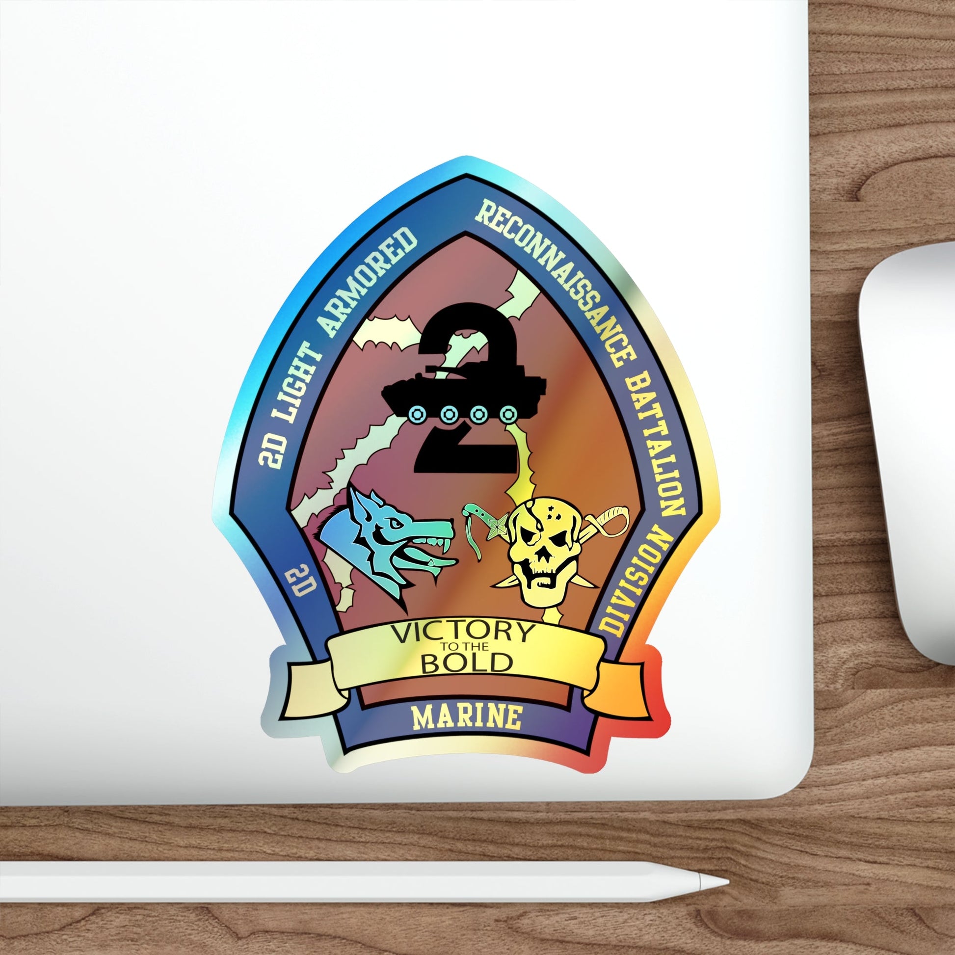 2nd Light Armored Recon Battalion 2nd Marines (USMC) Holographic STICKER Die-Cut Vinyl Decal-The Sticker Space