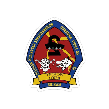 2nd Light Armored Recon Battalion 2nd Marines (USMC) REVERSE PRINT Transparent Die-Cut STICKER 4 Inch Die-Cut Transparent - The Sticker Space