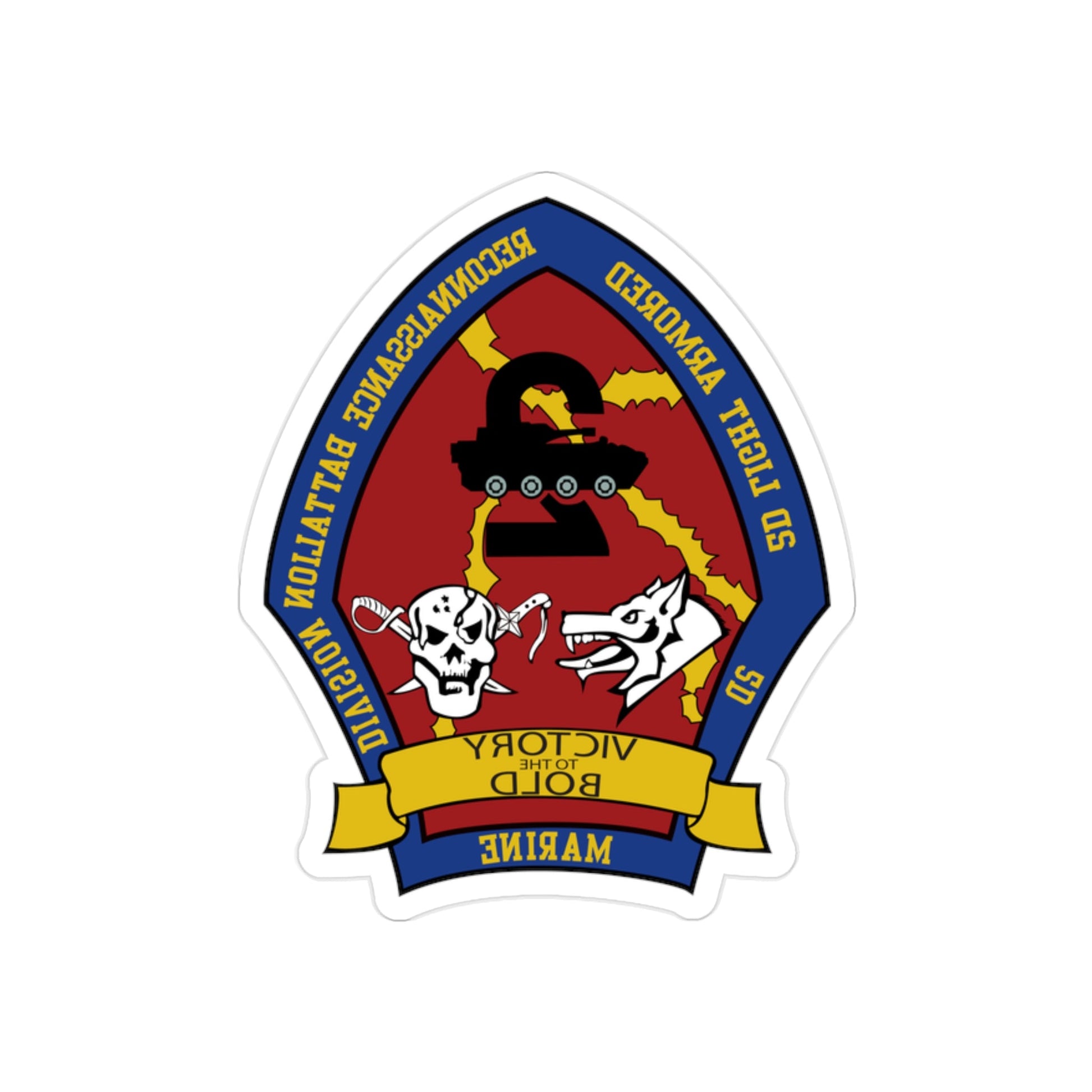 2nd Light Armored Recon Battalion 2nd Marines (USMC) REVERSE PRINT Transparent STICKER-2" × 2"-The Sticker Space