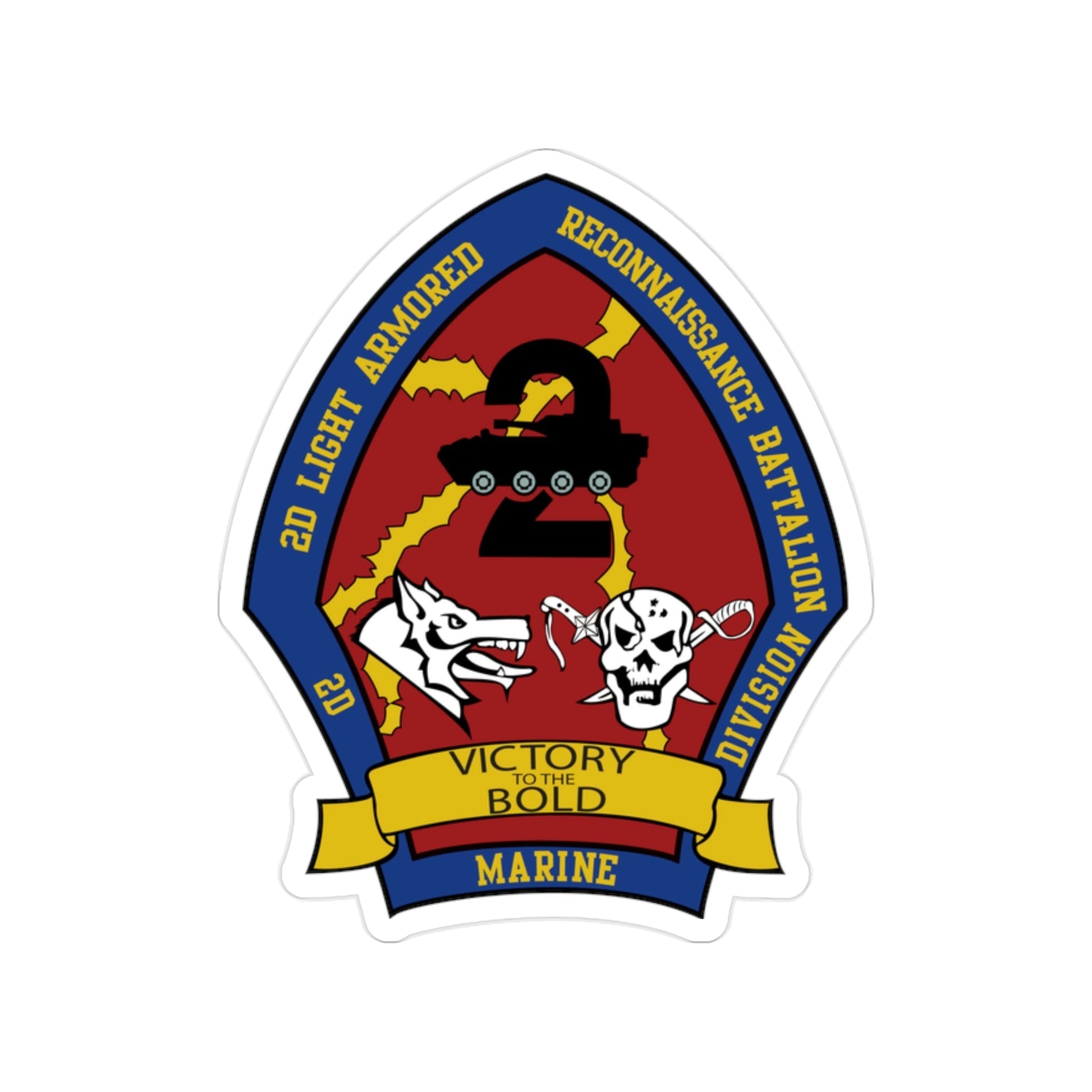 2nd Light Armored Recon Battalion 2nd Marines (USMC) Transparent STICKER Die-Cut Vinyl Decal-2 Inch-The Sticker Space