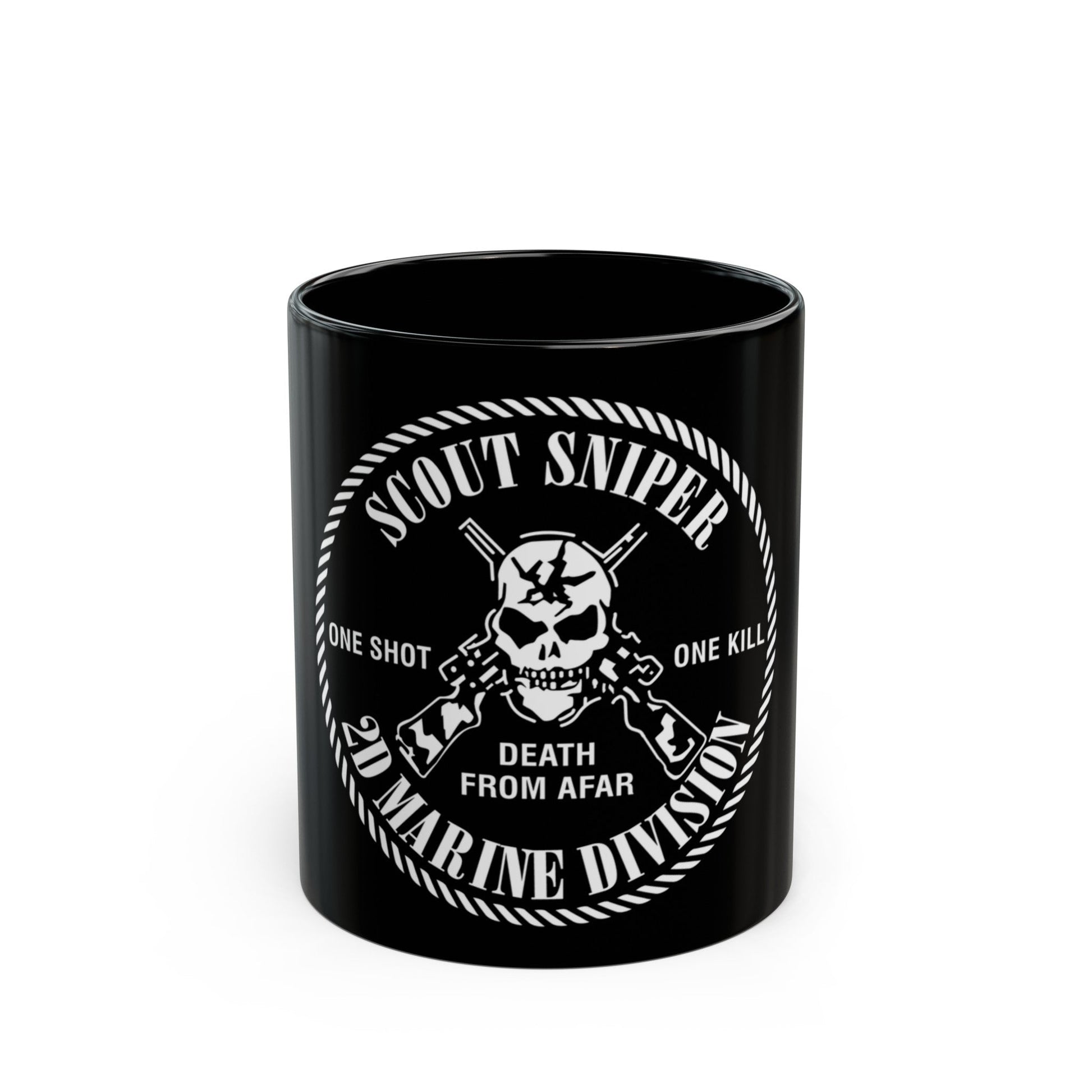 2nd Marine Division Scout Sniper (USMC) Black Coffee Mug-11oz-The Sticker Space