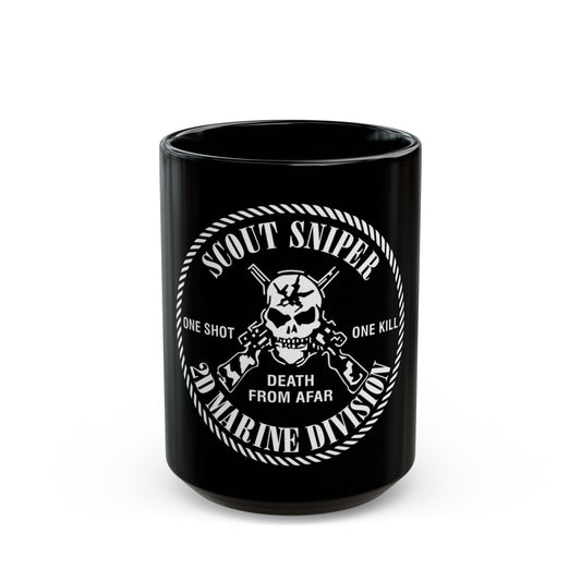 2nd Marine Division Scout Sniper (USMC) Black Coffee Mug-15oz-The Sticker Space