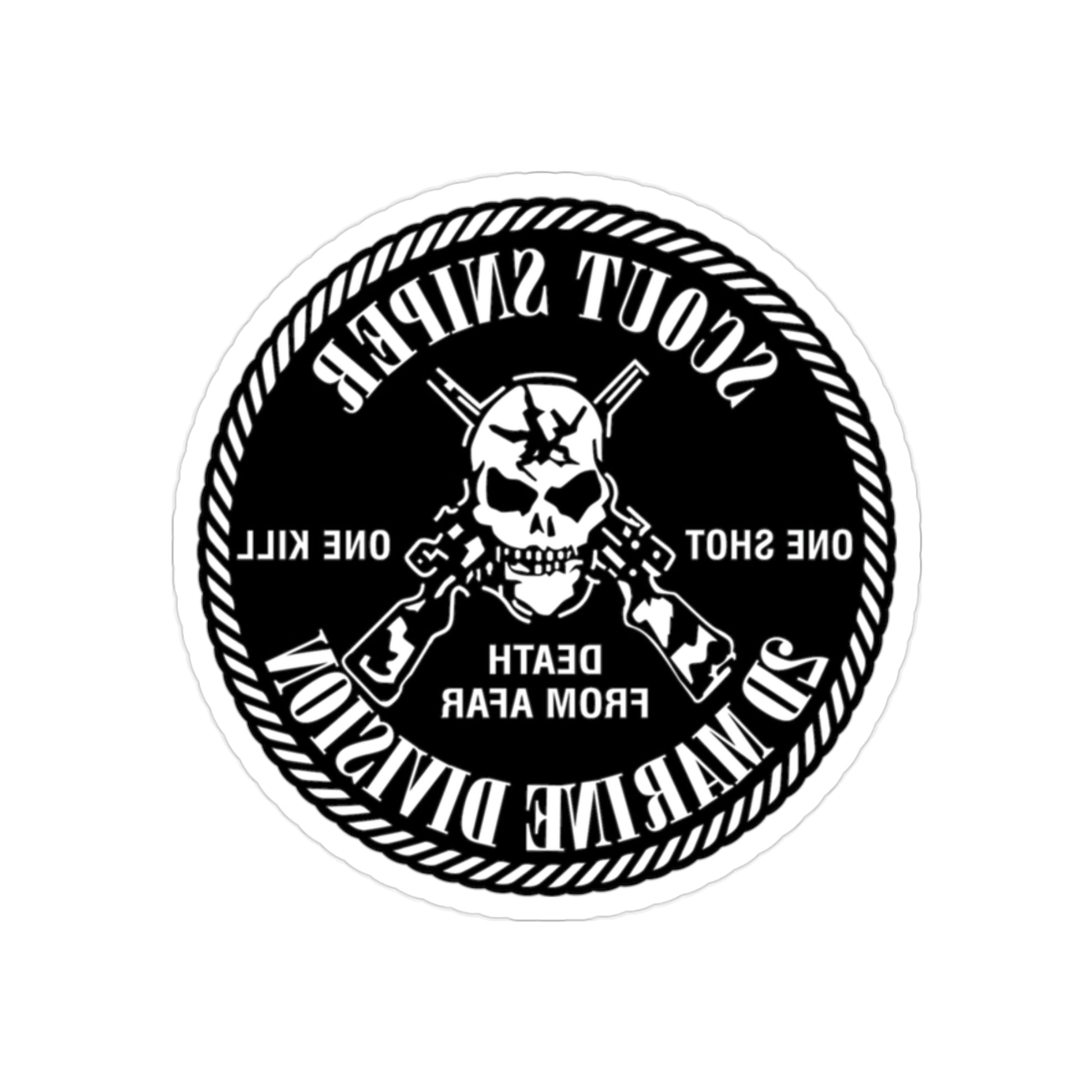 2nd Marine Division Scout Sniper (USMC) REVERSE PRINT Transparent STICKER-2" × 2"-The Sticker Space