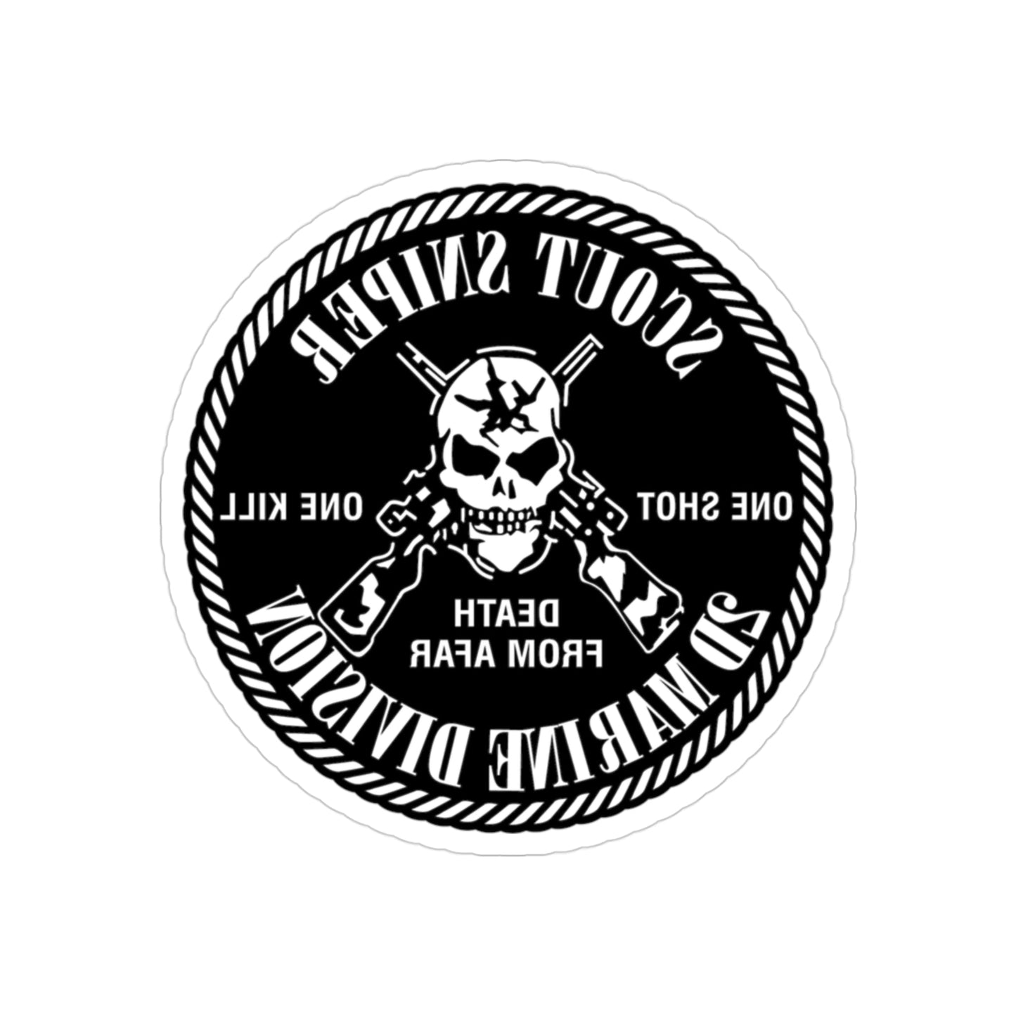 2nd Marine Division Scout Sniper (USMC) REVERSE PRINT Transparent STICKER-3" × 3"-The Sticker Space