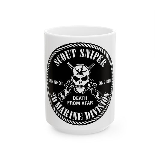 2nd Marine Division Scout Sniper (USMC) White Coffee Mug-15oz-The Sticker Space