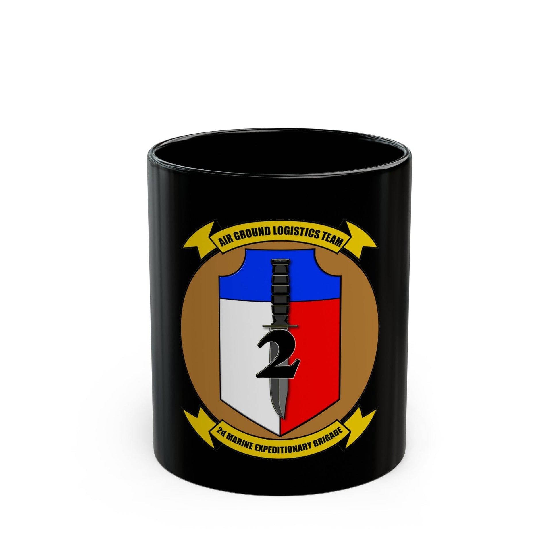 2nd Marine Expiditionary Brigade Air Ground Logistics Team (USMC) Black Coffee Mug-11oz-The Sticker Space