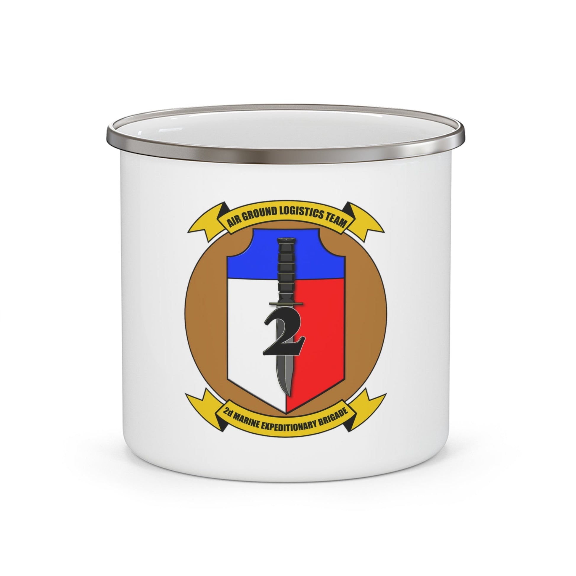 2nd Marine Expiditionary Brigade Air Ground Logistics Team (USMC) Enamel Mug-12oz-The Sticker Space