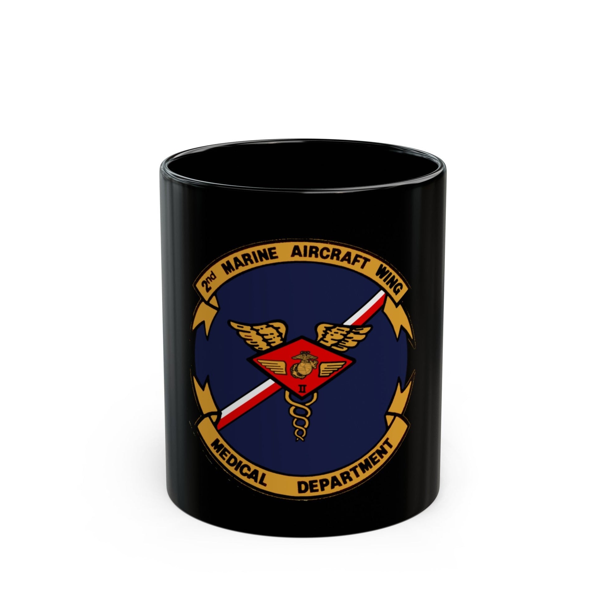 2nd MAW Medical Dept (USMC) Black Coffee Mug-11oz-The Sticker Space