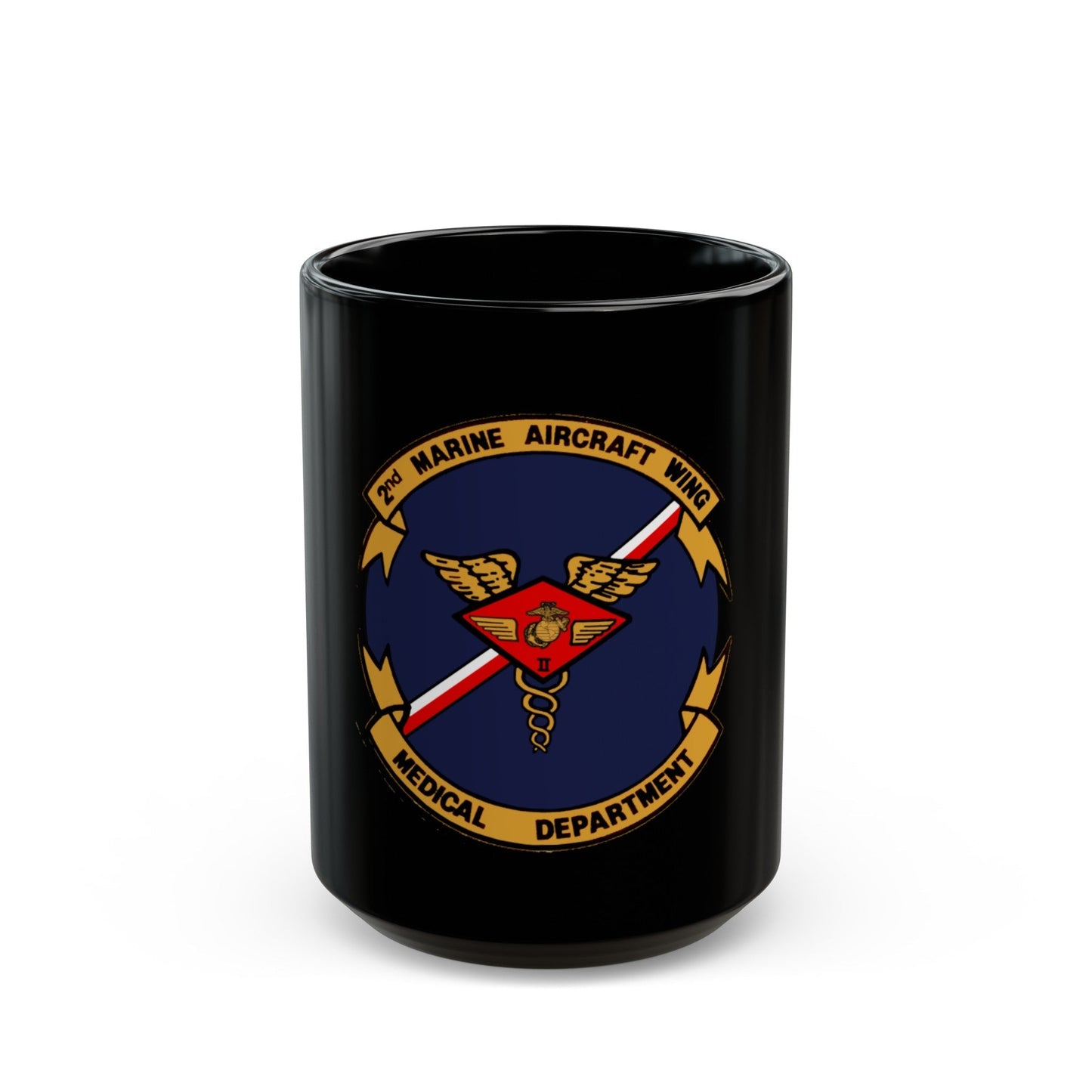 2nd MAW Medical Dept (USMC) Black Coffee Mug-15oz-The Sticker Space