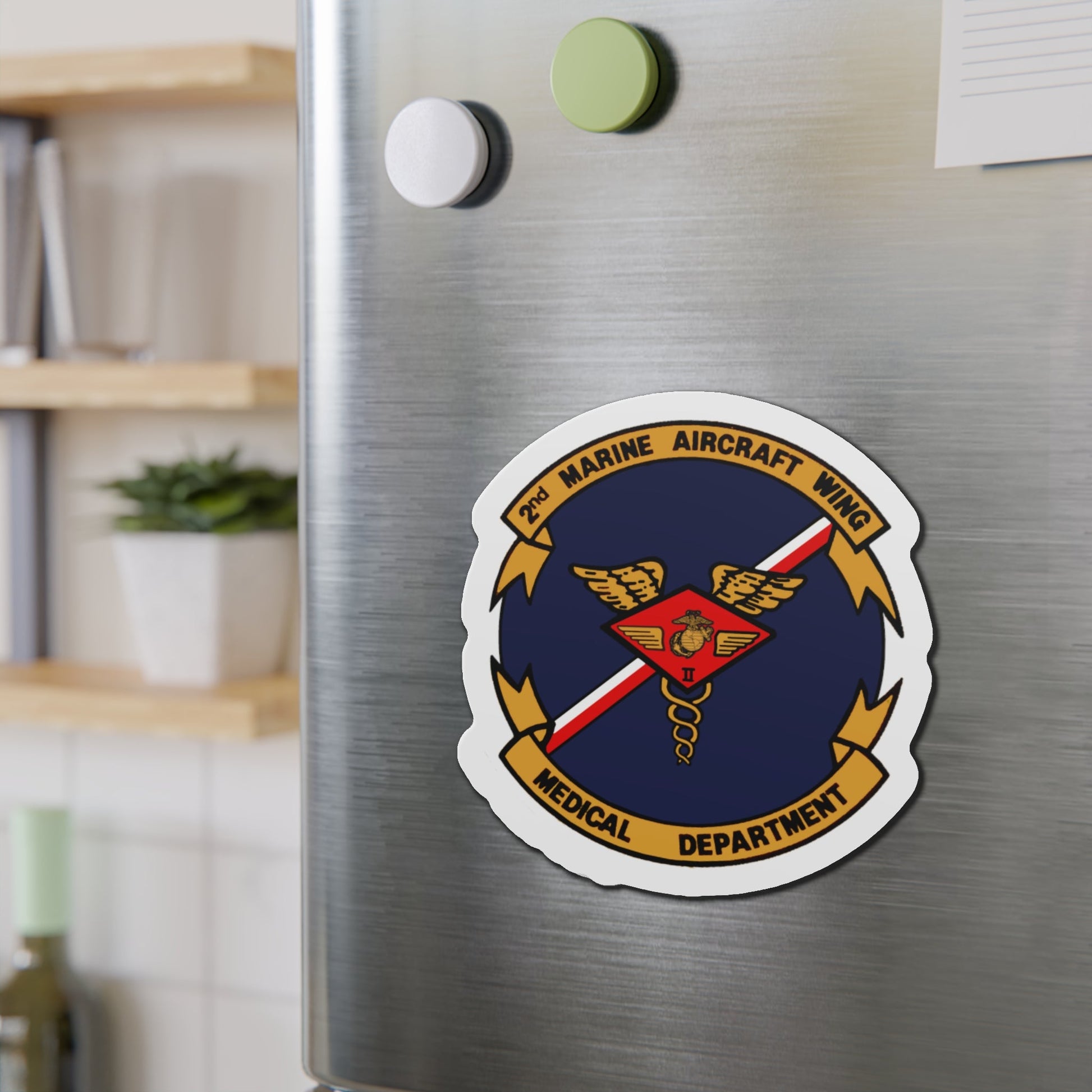 2nd MAW Medical Dept (USMC) Die-Cut Magnet-The Sticker Space