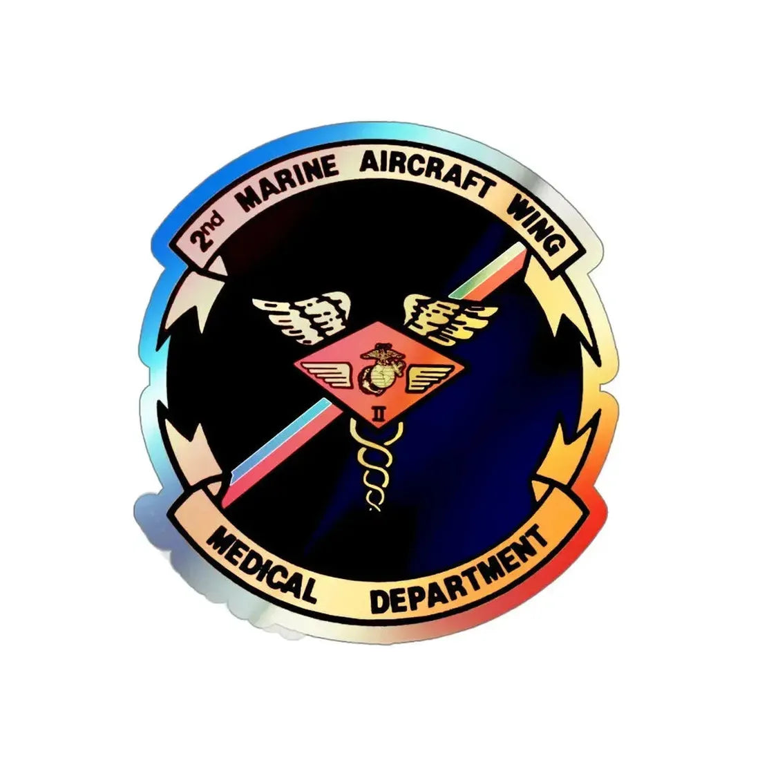 2nd MAW Medical Dept (USMC) Holographic STICKER Die-Cut Vinyl Decal 5 Inch Holographic - The Sticker Space