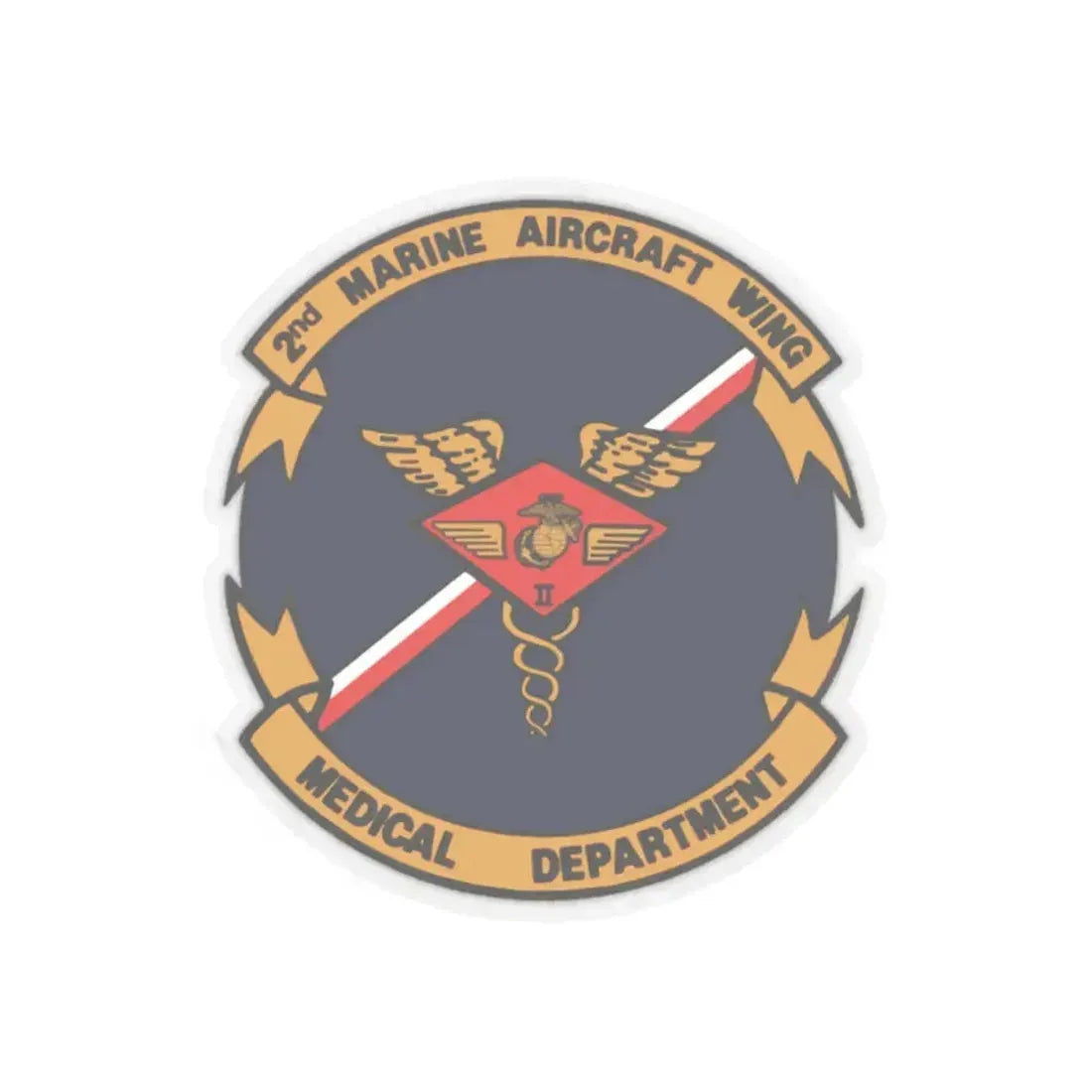 2nd MAW Medical Dept (USMC) STICKER Vinyl Kiss-Cut Decal 2 Inch Transparent - The Sticker Space
