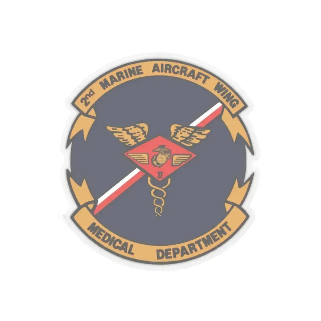 2nd MAW Medical Dept (USMC) STICKER Vinyl Kiss-Cut Decal 3 Inch Transparent - The Sticker Space