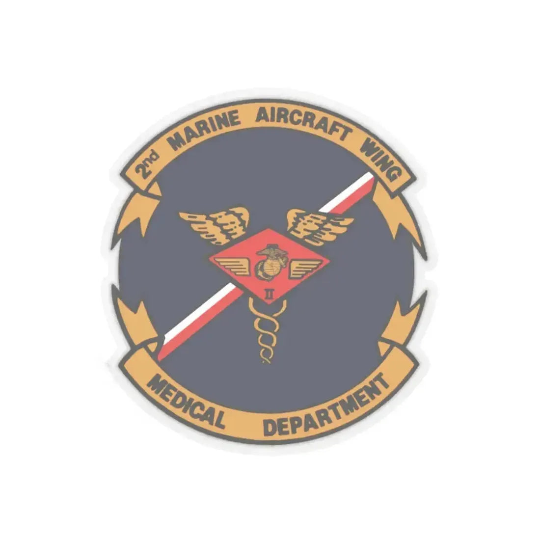 2nd MAW Medical Dept (USMC) STICKER Vinyl Kiss-Cut Decal 4 Inch Transparent - The Sticker Space