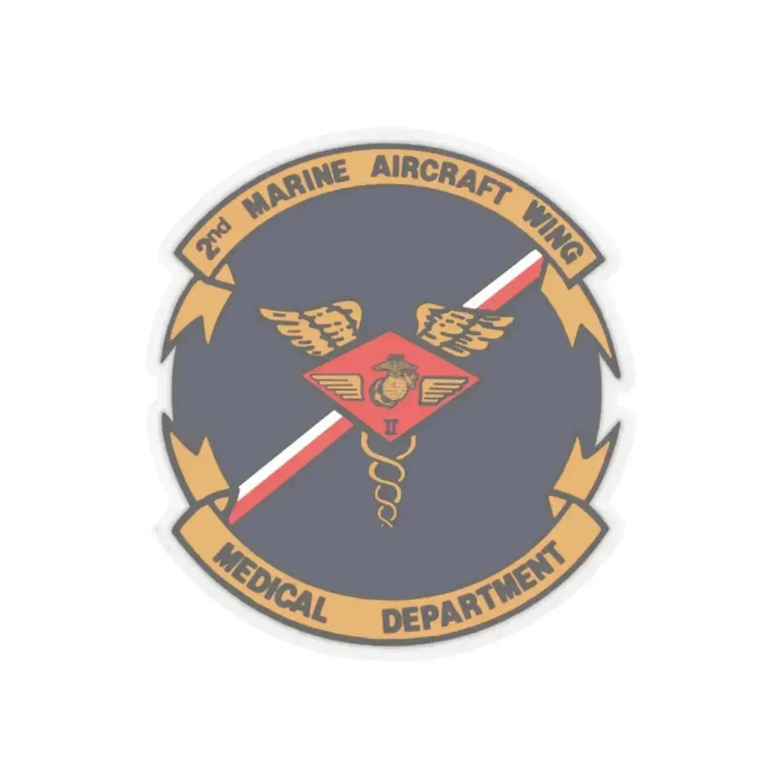 2nd MAW Medical Dept (USMC) STICKER Vinyl Kiss-Cut Decal 6 Inch Transparent - The Sticker Space