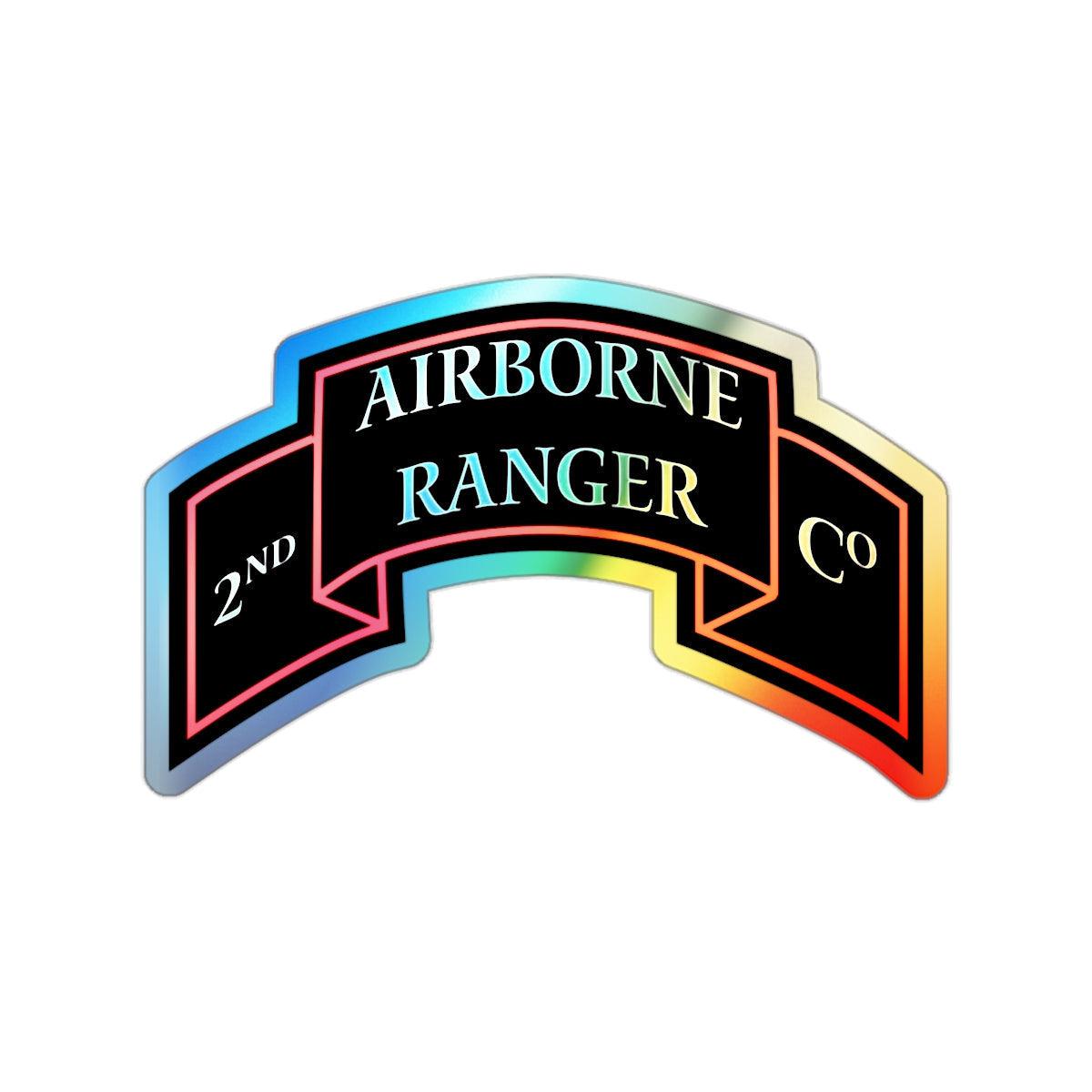 2nd Ranger Infantry Company (U.S. Army) Holographic STICKER Die-Cut Vinyl Decal-2 Inch-The Sticker Space