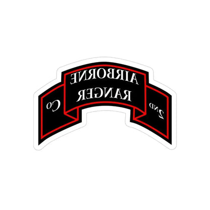 2nd Ranger Infantry Company (U.S. Army) REVERSE PRINT Transparent Die-Cut STICKER 3 Inch Die-Cut Transparent - The Sticker Space