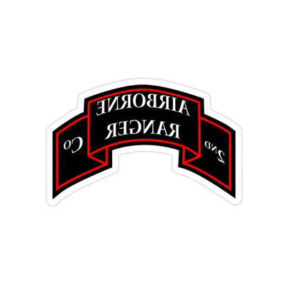 2nd Ranger Infantry Company (U.S. Army) REVERSE PRINT Transparent Die-Cut STICKER 4 Inch Die-Cut Transparent - The Sticker Space