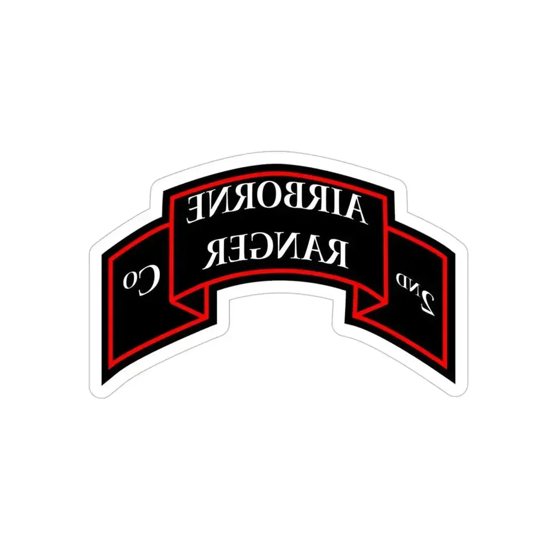 2nd Ranger Infantry Company (U.S. Army) REVERSE PRINT Transparent Die-Cut STICKER 5 Inch Die-Cut Transparent - The Sticker Space