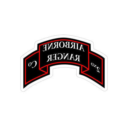 2nd Ranger Infantry Company (U.S. Army) REVERSE PRINT Transparent Die-Cut STICKER - The Sticker Space
