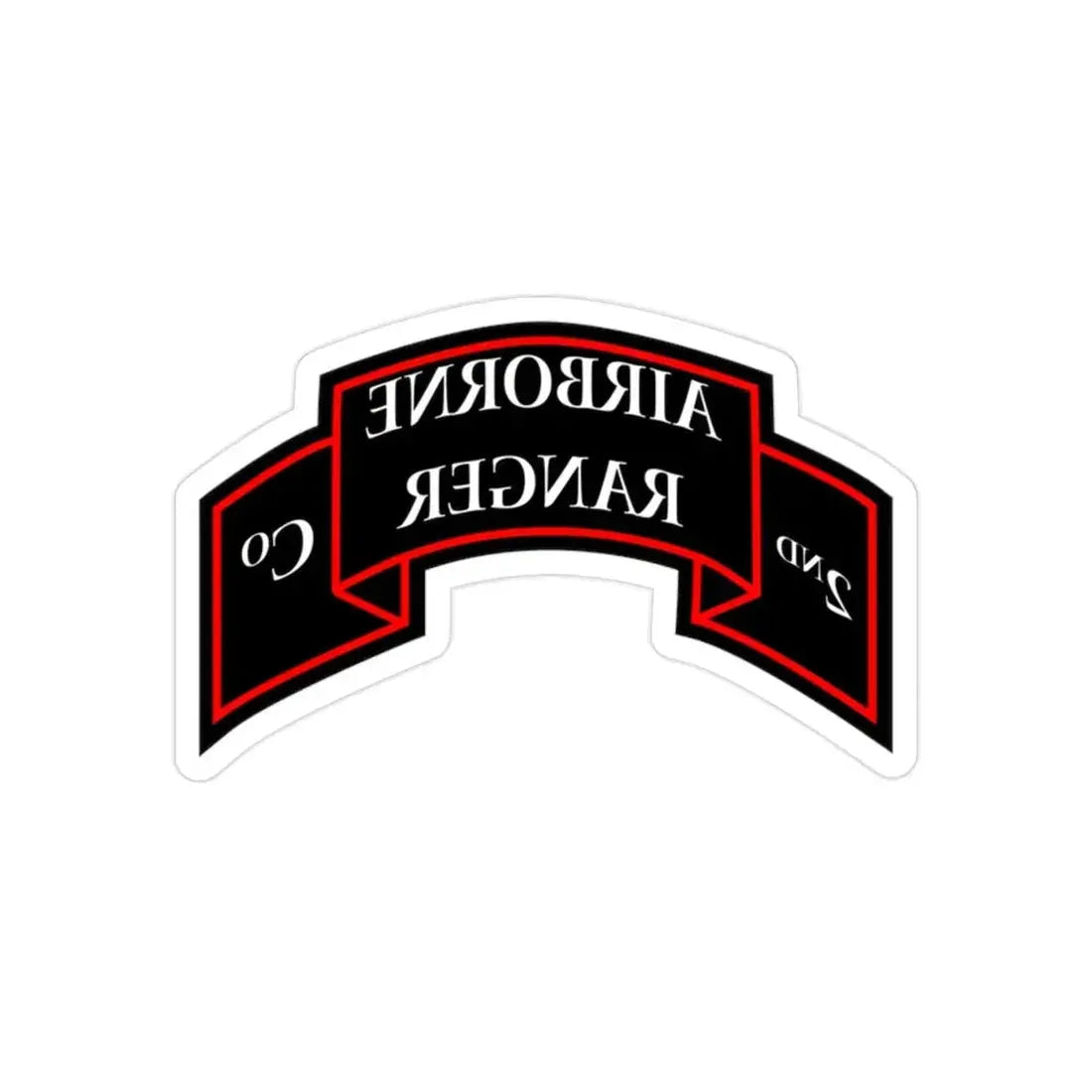 2nd Ranger Infantry Company (U.S. Army) REVERSE PRINT Transparent Die-Cut STICKER - The Sticker Space