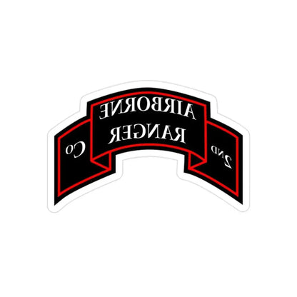 2nd Ranger Infantry Company (U.S. Army) REVERSE PRINT Transparent Die-Cut STICKER - The Sticker Space