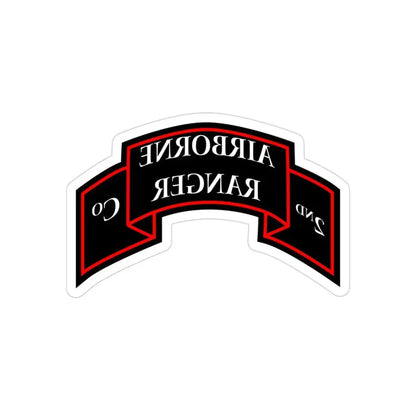 2nd Ranger Infantry Company (U.S. Army) REVERSE PRINT Transparent Die-Cut STICKER - The Sticker Space