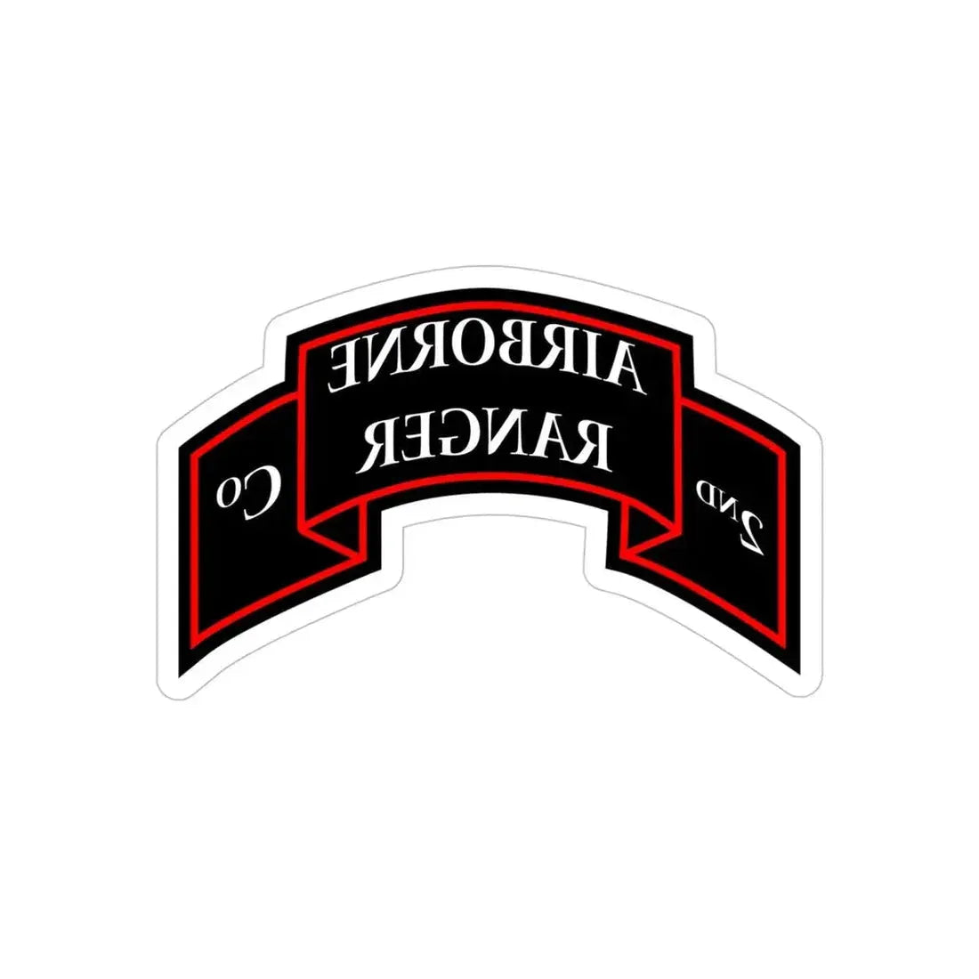 2nd Ranger Infantry Company (U.S. Army) REVERSE PRINT Transparent Die-Cut STICKER - The Sticker Space